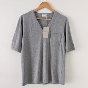 Camo Men's Grey 3/4 Sleeve 100% Cotton V-neck T-shirt Italy M